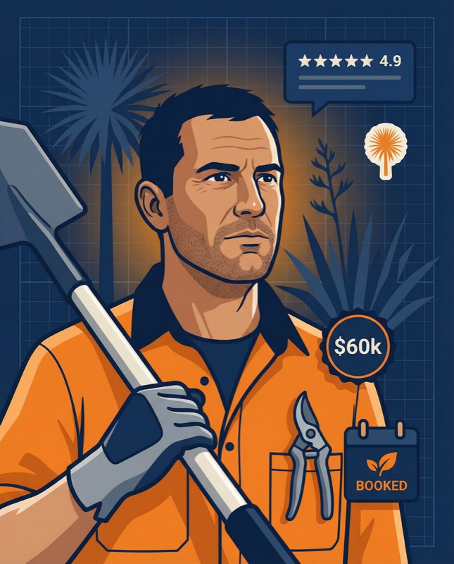 A landscaper on the tools in NZ